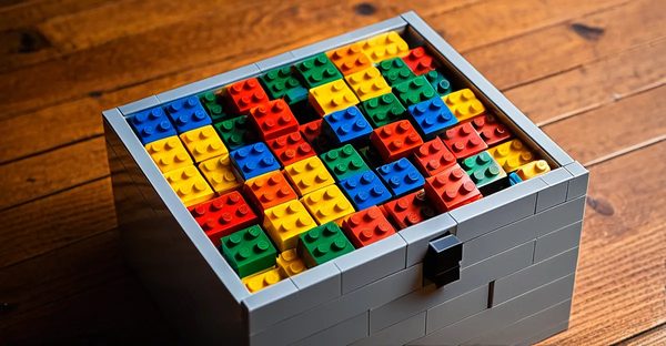 Découvrez la boîte lego : rangement coloré et amusant !